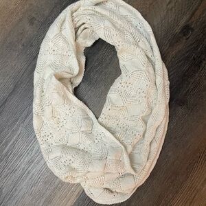 Elegant Cream Knit Infinity Scarf